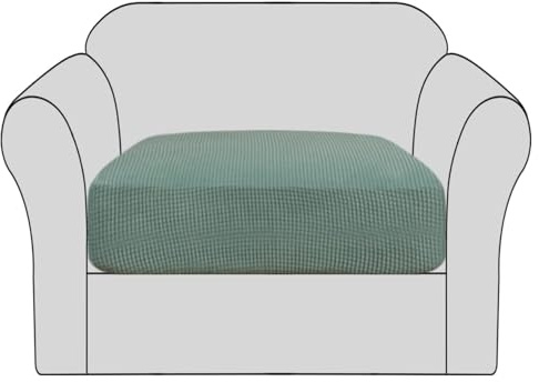 BellaHills Sofa Sitzkissenbezug Stretch Stuhl Schonbezug Spandex Elastic Couch Kissenbezüge Möbelschutz für Sofa Sitzkissen（1 Sitzer Kissen, Salbei
