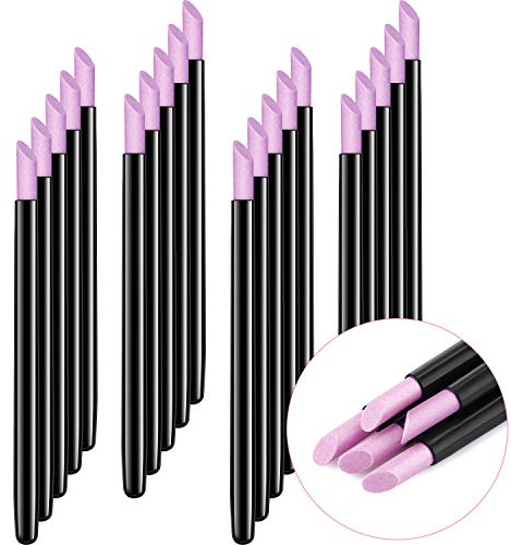 Boao 20 Pieces Pumice Stone Nail File Cuticle Stone Pusher Nail Sanding Sticks Art Pen Cuticle Remover Trimmer Buffer Manicure Tools for Household Beauty Salon Peeling Dead Skin Repairing