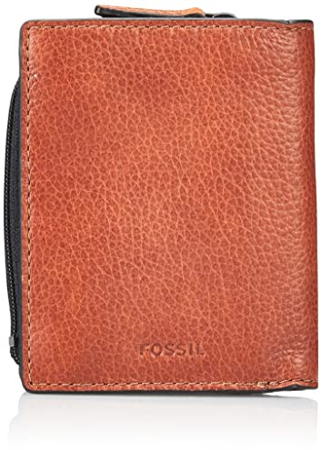 Fossil Portafoglio da uomo Thad, Portacarte in pelle marrone medio 8,89 cm L x 1,27 cm L x 10,16 cm H ML4342210
