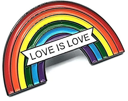 LGBT Gay-Pride-Anstecker im Regenbogen-Look mit der Aufschrift „Love is Love“, emaillierte Anstecknadel aus Metall