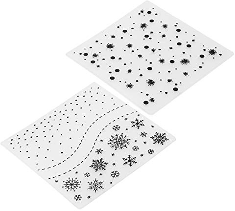 DIY Embossed Template, 2Pcs Plastic Flower Stencil Embossed Templat Embossing Folders for Card Making Floral DIY Scrapbooking Photo Album