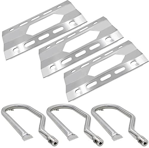 Hipoilk Grill Replacement Parts for Kirkland 720-0011 20-0108 720-0047-U BBQ Grills, Replacement Stainless Steel Burner Tube, Heat Plate Tent