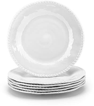 KOXIN-KARLU melamintallrikar, 28 cm middagstallrikar, servis, set med 6 vita