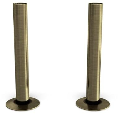 UK Radiators Antique Brass Radiator Pipe Sleeve - Brushed Antique Brass Finish - 130mm Brass Pipe Sleeves - Perfect Addition to Any Interior Design
