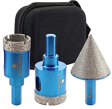 BRSCHNITT Kit de scie-cloche pour carrelage – Forets diamantés 25/32 mm et 1 3/8 pour porcelaine, céramique, marbre, granit}