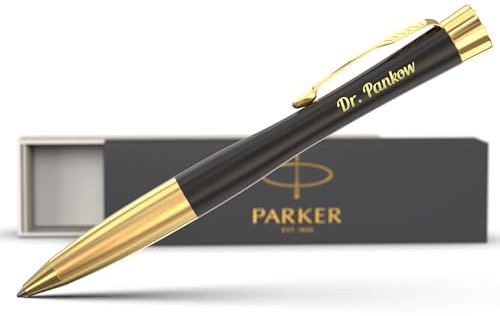 PARKER Urban hochwertiger Personalisierter Kugelschreiber mit Gravur - Personalisierte Geschenke für Weihnachten - Bester Chef der Welt - Stift mit Namen Glückbringer Prüfung - blauschreibend