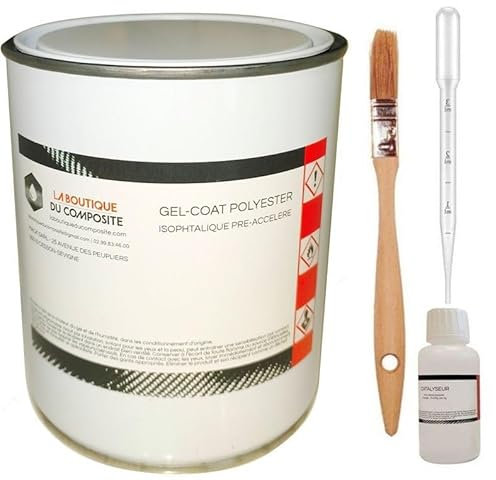 La Boutique du Composite Gel Coat 1kg pour Bateau Fibre de Verre + catalyseur (Blanc)