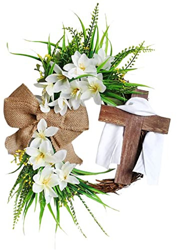 Türkranz Künstlich Ostern Osterdeko Haustür Osterkranz Mit Blumen Und Eiern Blumen Kränze Girlande Wandkranz Osterkranz zum Aufhängen Deko Für Draußen Drinnen Deko Kranz