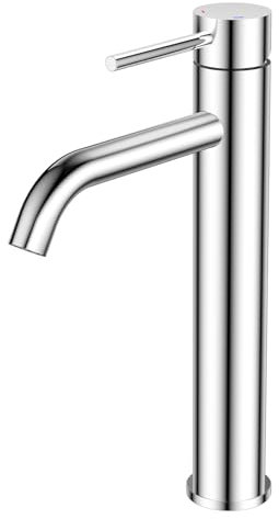 FORIOUS Wasserhahn Bad, Hoch Waschtischarmatur Waschbecken Armaturen mit Auslaufhöhe von 190 MM High, Chrom-Finish und Einhebelmischer Mischbatterie für Waschbecken im Bad, Gäste-WC