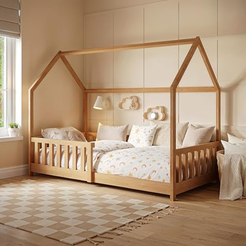 Flair Wooden Explorer Playhouse Bed With Rails - Pine