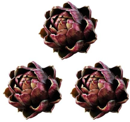 GMMH Künstliche Deko Artischocke - Lebensechtes Plastikgemüse, Kunstgemüse, Kunstobst, Plastikobst, Frucht für Dekoration, Hochzeiten, Schaufenster, Haushalt, Küche, Party, Hotel (Dunkelrot)