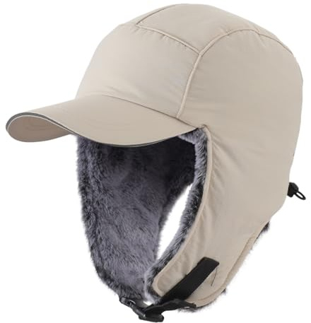 Magracy Herren-Wintermütze mit Ohrenklappen, wasserabweisend, Trappermütze, reflektierende Baseballkappe