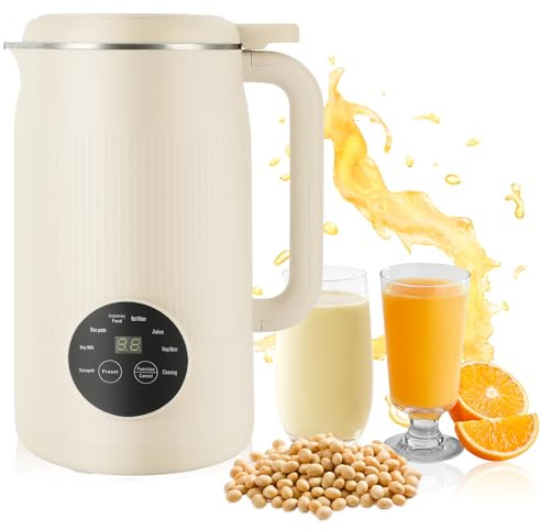 8 IN 1 Machine à Lait Végétaux, 800W 1200ml Blinder Soupe Chauffant, Machine à Lait de Noix avec 10 Lames, pour Avoine, Soja, Noix, Fruits etc. Multifonctionnel et Santé