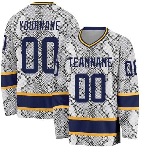 XYYYHTL Camiseta De Hockey sobre Hielo Personalizada con tu Nombre/Equipo/número Camiseta de Hockey con Nombre Adecuada para Regalos para Niños y Adultos