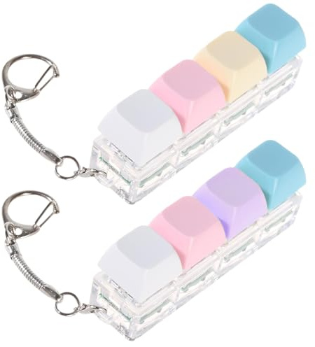 2 PCS Keyboard Fidget Toy, Keyboard Fidget, Fidget Keyboard, Keychain Keyboard, Funny Stress Relief Toys for Adults Kids, Keyboard Fidget Clicker Decompression Gift for Boys Girls