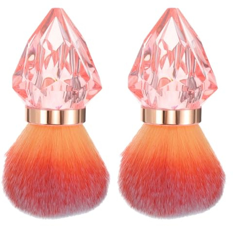 EPIGEIST 2pcs Nail Dust Brush Large Fluffy Brush for Nail Art Dust Removal Makeup Application Diamond Handle