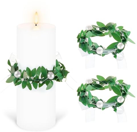 LAJUP Lot De 3 Bougies Anti-Gouttes Pour Communion - Bougies Anti-Gouttes - Bougies Anti-Gouttes - Décoration De Première Communion - Couronnes De Bougies