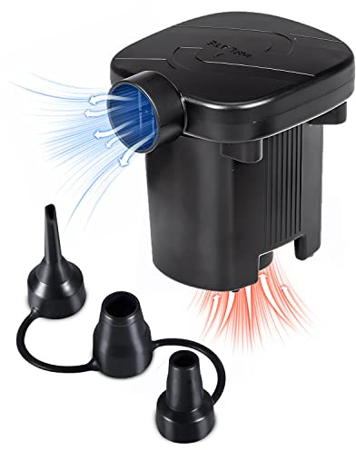 Pompa Elettrica per Aria 2 in 1, Gonfiatore Elettrico con Tre Ugelli per Gonfiare e Sgonfiare, Adatto per Piscina Gonfiabile all'Aperto