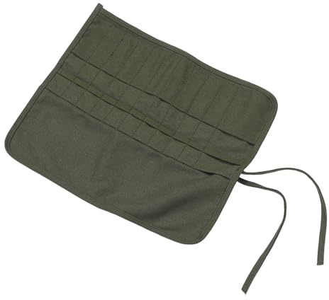 BONKZEBU Rulla Upp Penselhållare 22 Fack Canvas Förvaringsväska för Artister, Målare och Picknickälskare (OD Grön)