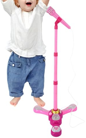 Microfono per Bambini con Asta | Macchina Karaoke con Colorate,Microfono Musicale per il Canto,Per Piccoli Ragazzi Casa Viaggio Classe Stanza Dei Giochi Festa Compleanno Natale