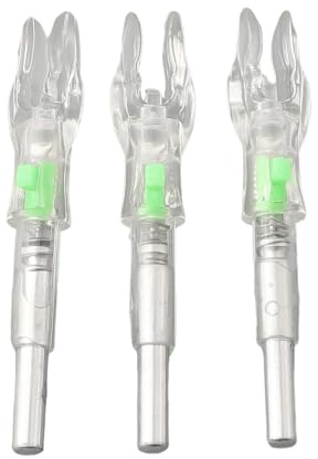 Getdoublerich 3 x LED-beleuchtete Pfeilnocken, 4,2 mm, Auto-On beleuchtete Bogenspitzen für Compound-Recurve-Jagd, Rot/Blau/Grün