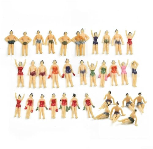 Aprilsunnyzone 40 Swimming Human Figures HO Scale 1:75 For Model Train Scenery Diorama Baseboards Beach Resorts And Miniature Landscape Sets