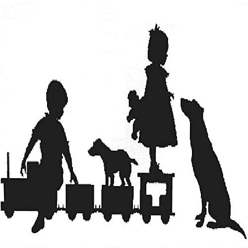 WXKAGF Ornament,Toy Train Metal Silhouette Art Backyards Lawn Floor Metal Garden Ornaments Stakes Yard Statue Creative Decoration,Black