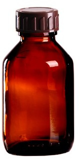 50 x Braunglasflasche 100ml / Medizinflasche inkl. Standard-Schraubverschluss braun DIN 28