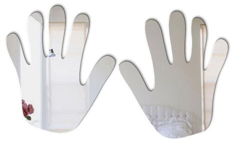 Mungai Mirrors 10.5cm Baby Hands Acrylic Mirror, Silver, 4003b