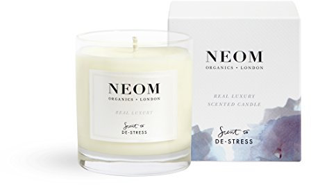 NEOM- Real Luxury Scented Candle, 1 Wick | Lavender, Jasmine & Sandalwood | Essential Oil Aromatherapy Candle | Scent to De-Stress