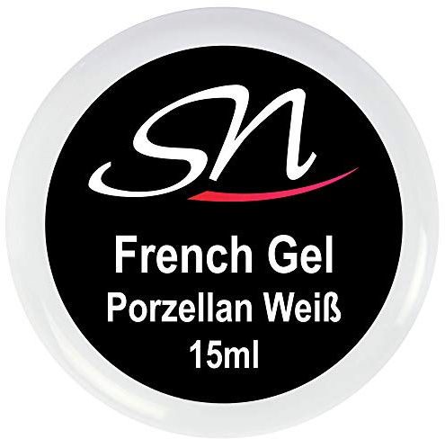 SN Porzellan French Gel milchig weiß Nagelgel Aufbaugel UV LED Gel milky white soft Nageldesign 15 ml