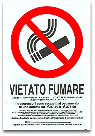 CARTELLO TARGA VIETATO FUMARE DIVIETO SICUREZZA SEGNALETICA PVC 20 X 30 CM