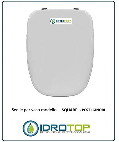 Copriwater Pozzi Ginori SQUARE BIANCO Cerniera Cromo-Sedile-Asse Wc