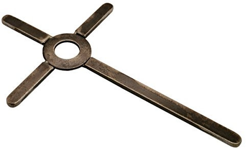 Junker Kirchenbedarf Wandkreuz, Metall - Stahlkreuz schwarz/grau, Handarbeit, 25x15,5cm