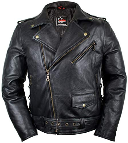 MDM Herren Motorrad Jacke im 90´s Stil (L)