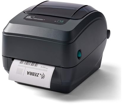 Zebra - GK420t Thermal Transfer Desktop Printer for Labels, Receipts, Barcodes, Tags, and Wrist Bands - Print Width of 4 in - USB and Ethernet Port Connectivity (Renewed)
