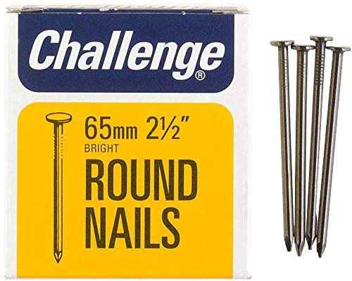 Runde Nägel, hell, 65 mm (225 G), Außenlänge 65 mm, Nagelmaterial Stahl, Nageltyp Rundkopf, Produktreihe Herausforderung – runde Nägel, Befestigungen und Hardware