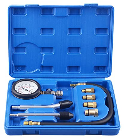 DAYUAN Kompressionsprüfer Set Kompressionstester Motor Kompression prüfen meßen Kfz M10 M12 M14 M18 0-20 bar & 0-300 psi