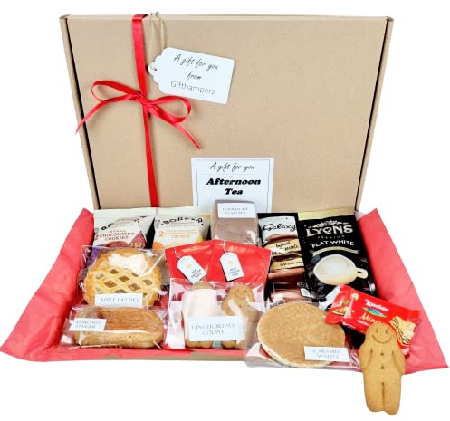 Luxury AFTERNOON TEA Gift Hamper - a fabulous selection of Fine Foods - Letter Box Friendly - Suitable for Vegetarian Diets Personalised