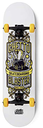 Skateboard Completo Professionale, Principianti, Bambini, Adulti, Tavola in Acero 7 Strati, Cuscinetti Abec 9, Ruote 52mm, Peso Max 90kg, Kobra Yel 8.0”