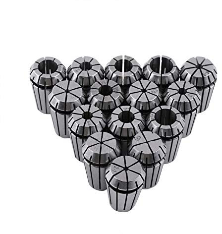 Spannzangen, 15 Stück 1-13mm Er20 Federstahl Spannzangen Set Hochpräzises Spannzangenfutter für CNC Graviermaschine & Fräsdrehmaschine