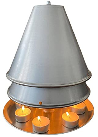 NSXIN Teelichtofen Kerzenofen Teelichtheizer Metall Teelichtheizung Groß Teelicht Ofen Raumheizung Kerzenheizung, Heiztisch Kaminwärmer Für Heim Schlafzimmer Dekor (ohne Kerze) (01/Aluminium)