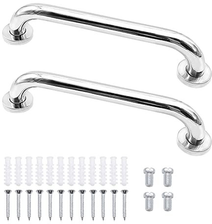 Barre D'Appui Wc, Barre de Maintien Douche, Poignée de Douche, 30 cm Acier Inox Maintien Poignée Douche, Baignoire Main Courante, Barre de Maintien, Poignée Douche pour âgées Handicapées Enfants
