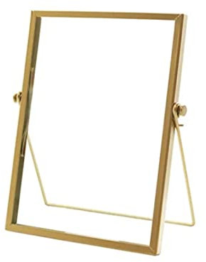 Cadre Photo Doré avec Support en Fer en Verre Transparent, Cadre de Fleurs Séchées de Table, Cadre Photo Personnalisé, Certificat, Document, Support de Photos de Famille pour la(6 Inches)