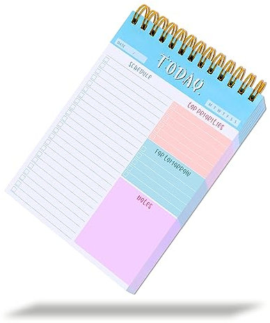 TIESOME 200 gsm To Do List Notepad, 50 fogli senza data Quotidiano da fare Planner Elenco di controllo spesso Taccuino Organizzatore di attività Pianificazioni Forniture per ufficio scolastico