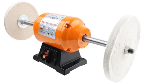 TOOLSPACE 8 Bench Buffer Polisher, 3/4 HP 3450 RPM, Dual Cloth Wheels for Knife Sharpening, Jewelry Polishing, Metal & Wood Finishing