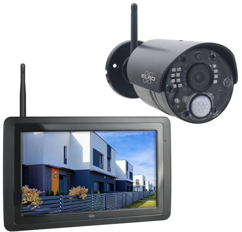ELRO CZ40RIPS Kit de caméra de Surveillance sans Fil Full HD 1080p avec écran 7 et Application