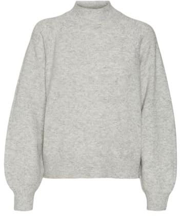 VERO MODA Vmleaf LS - Jersey de Punto para Mujer, Gris Claro, M