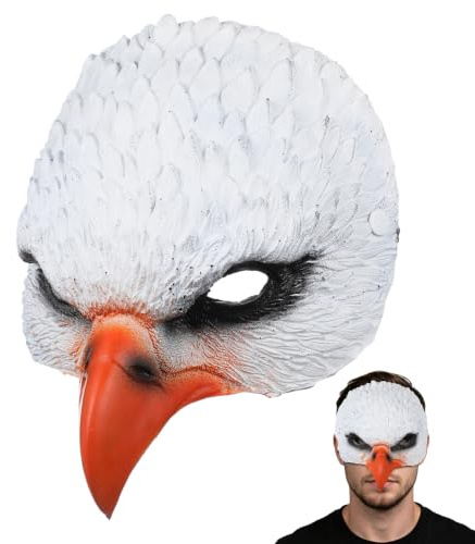 TOYANDONA Leder-Adlermaske Falkenkopf-Kostüm Halbgesichtsmasken Adler-Tier-Pu-Vogelmaske Für Halloween Karneval Maskerade Ausgefallenes Cosplay Lustiges Party-Kostümzubehör