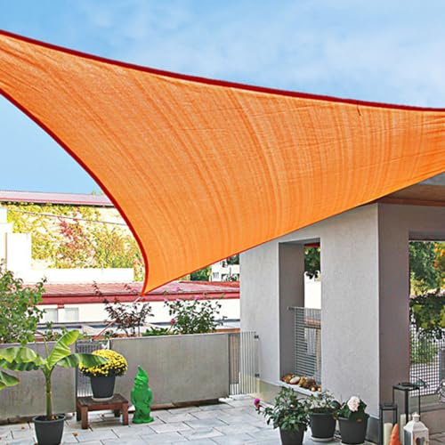 ENEN Impermeable Toldo Vela de Sombra Triangular Toldo Vela Exterior Terraza Protección Rayos UV Resistente Toldo Vela Triangular con Ojales y Cuerda para Balcon Jardín (2X2X2m,Naranja)